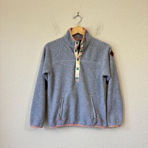 BURTON W's Polartec Anouk Fleece Pullover Sweater "Snap-T" in Grey